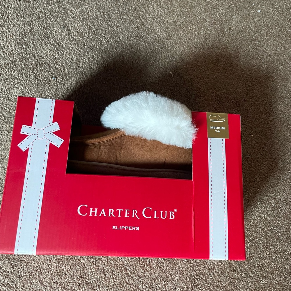 NWT Ladies Charter Club Indoor/Outdoor Slippers - Picture 3 of 5